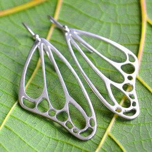 Monarch Butterfly Wing Earrings in Sterling Silver