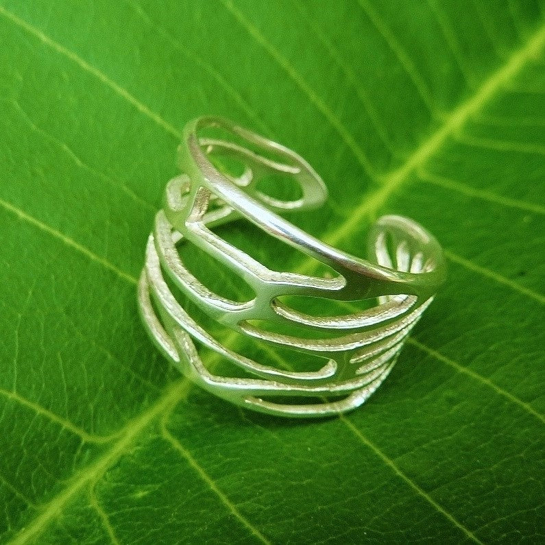 Cicada Wing Ring in Sterling Silver