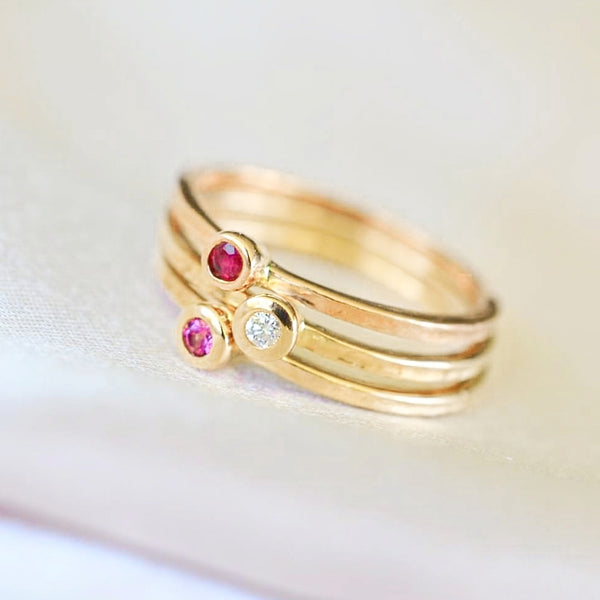 Ruby Stack Ring in 9ct Yellow Gold