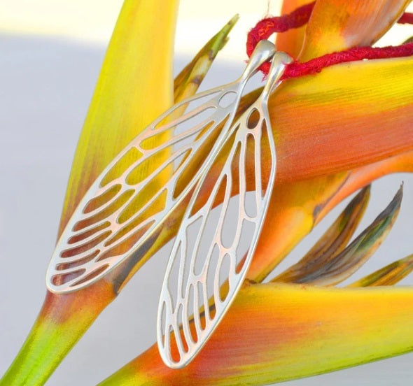 Extra Large Cicada Wings in Sterling Silver