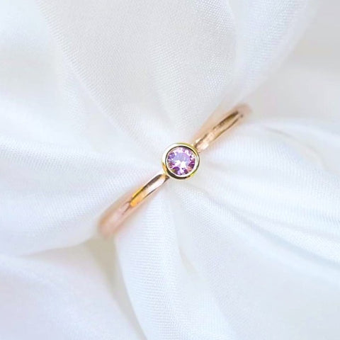 Pink Sapphire Stack Ring in 9ct Yellow Gold